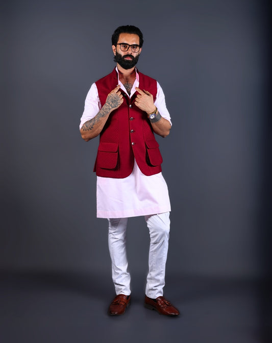Red Nehru Jacket