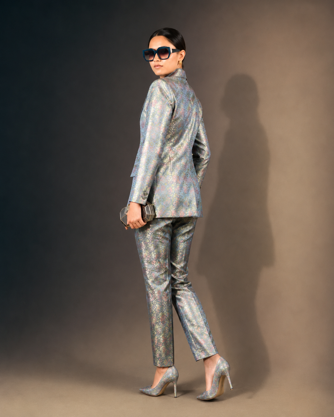 Floral Brocade Three piece suit