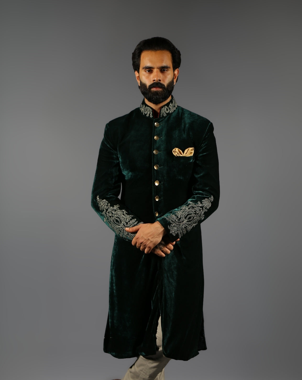 Navy Sherwani