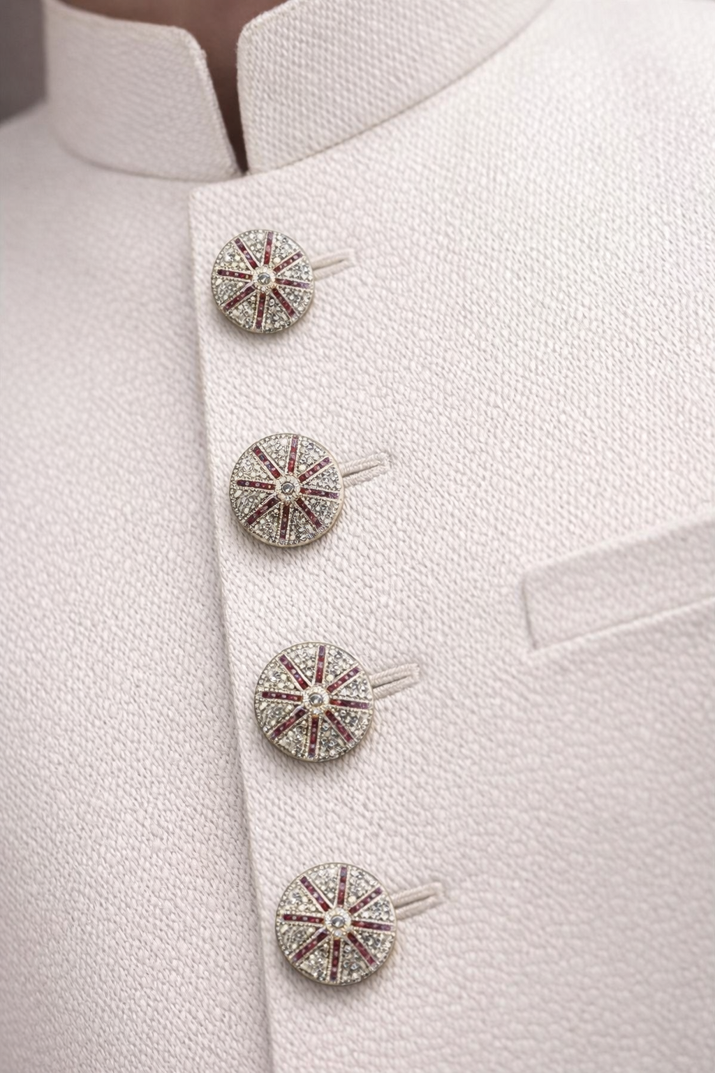 Ruby & Diamond Studded Designer Buttons