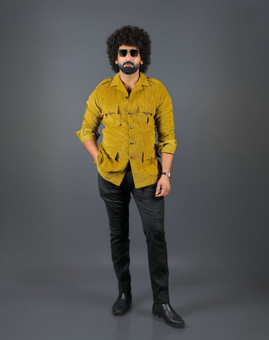 Mustard Corduroy Safari Hunting Shirt