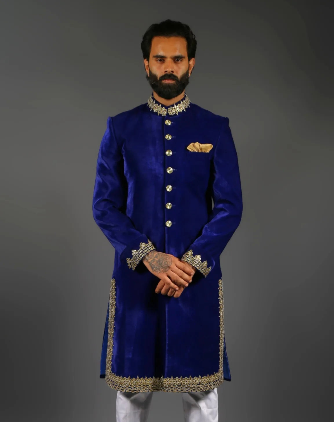 Royal Blue Velvet Sherwani
