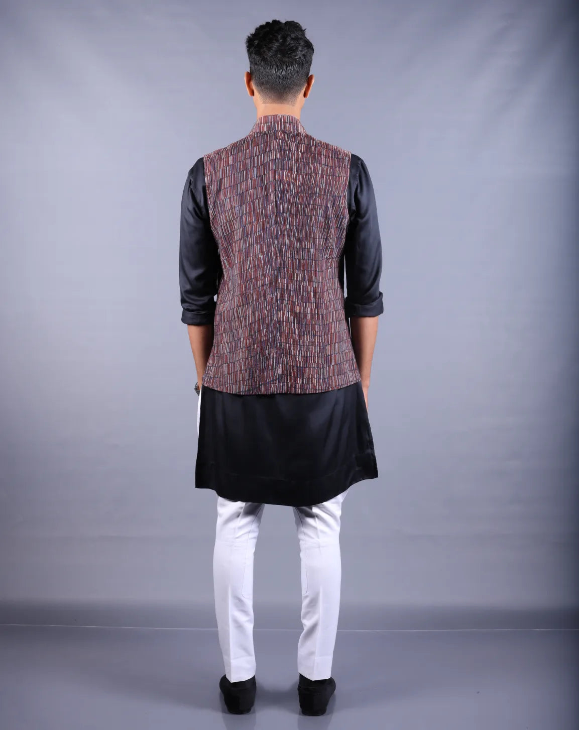 Textured Khadi Nehru Jacket
