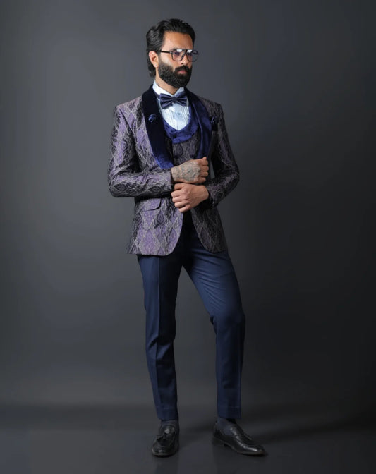 Deep Navy Blue Tuxedo Suit