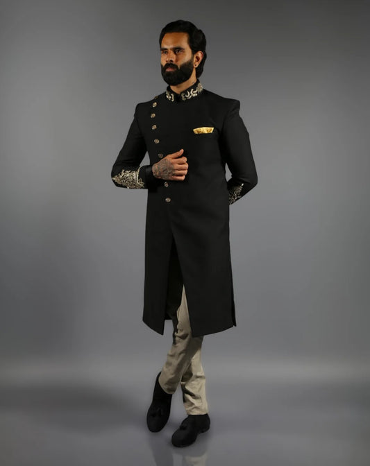 Emerald Green Velvet Sherwani