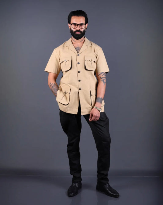 Khaki Safari Hunting Shirt