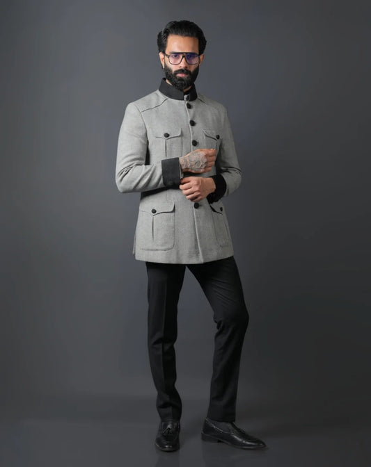 Grey Wool Hunting Coat