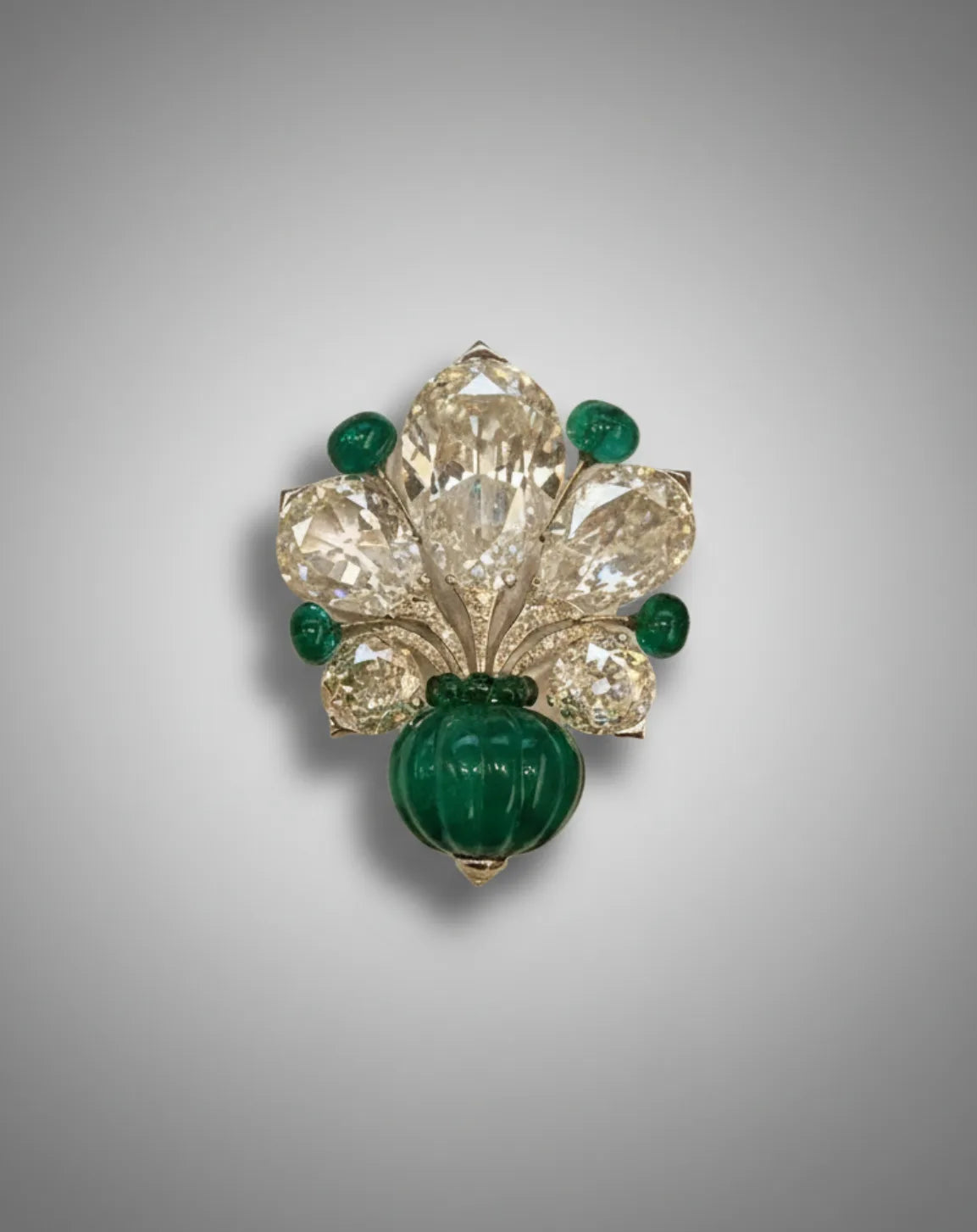 Emerald & Diamond Brooch