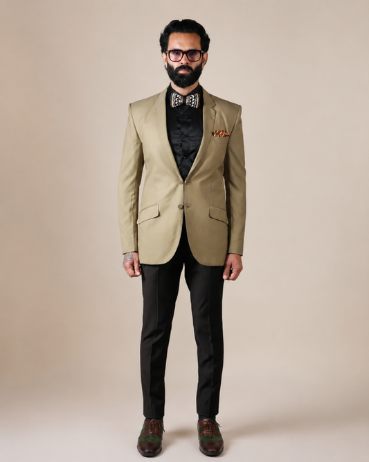 Beige Slim Fit Blazer