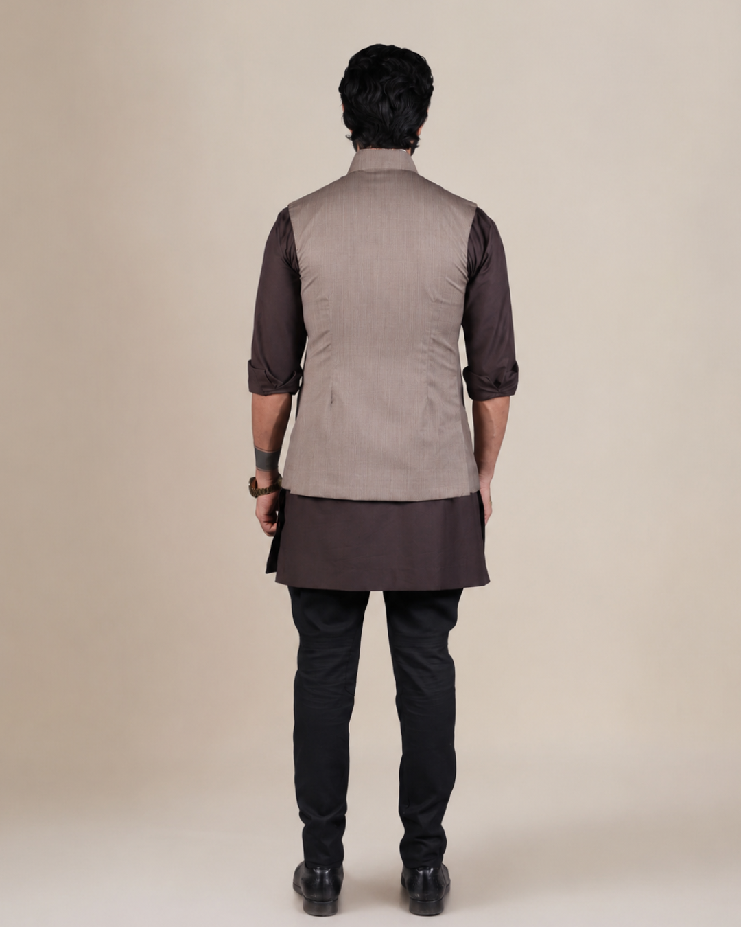 Fawn Nehru Jacket Set