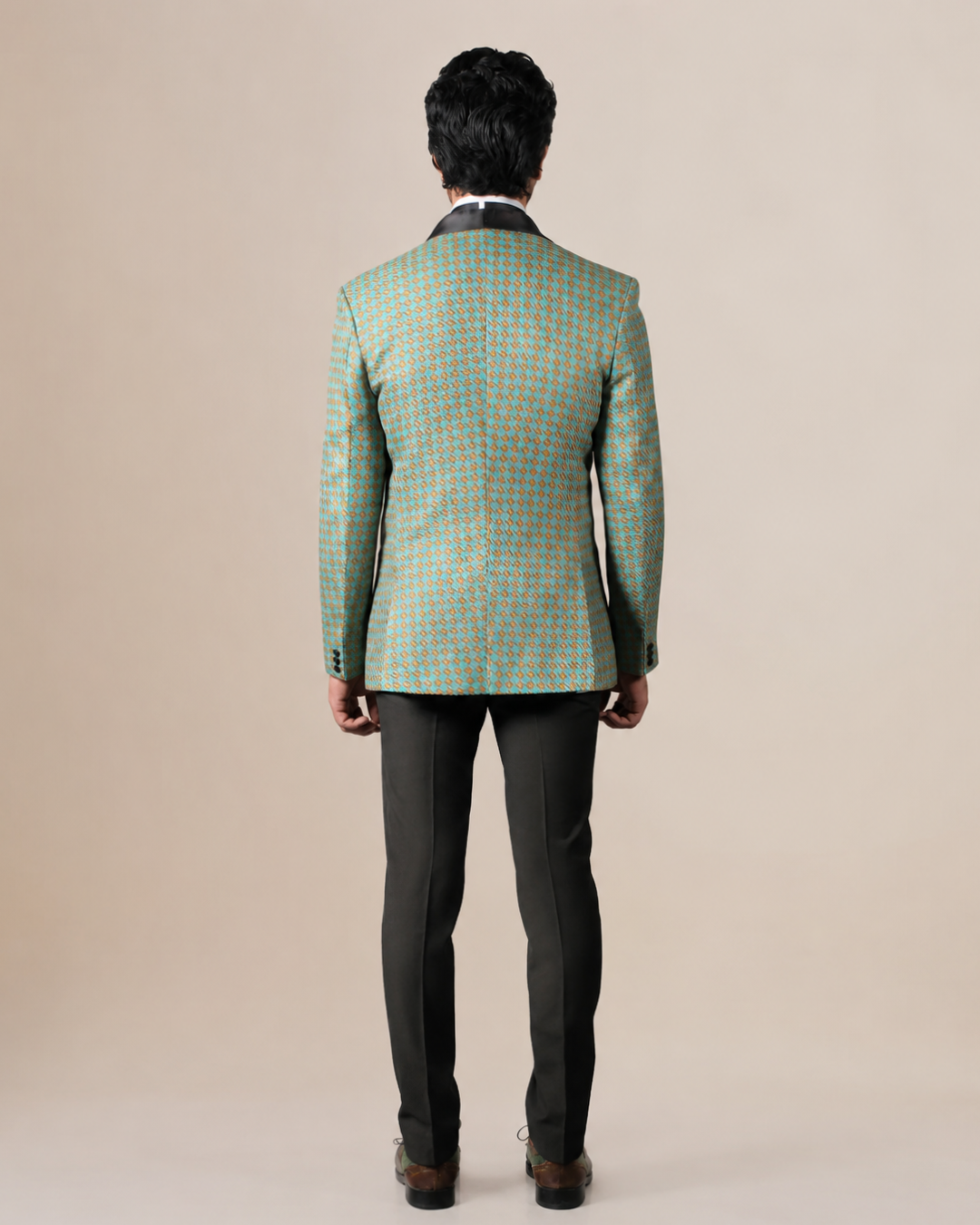 Teal & Bronze Patterned Blazer