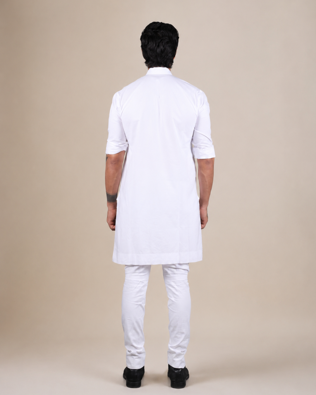 White Cotton Kurta Set