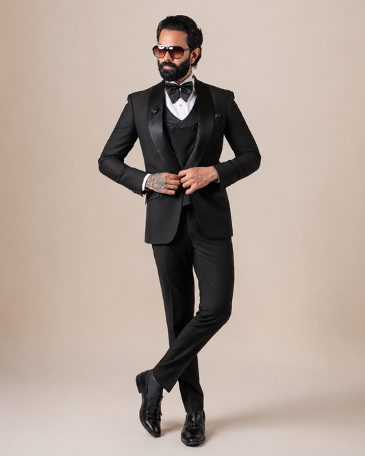 Classic Black Three Piece Suit