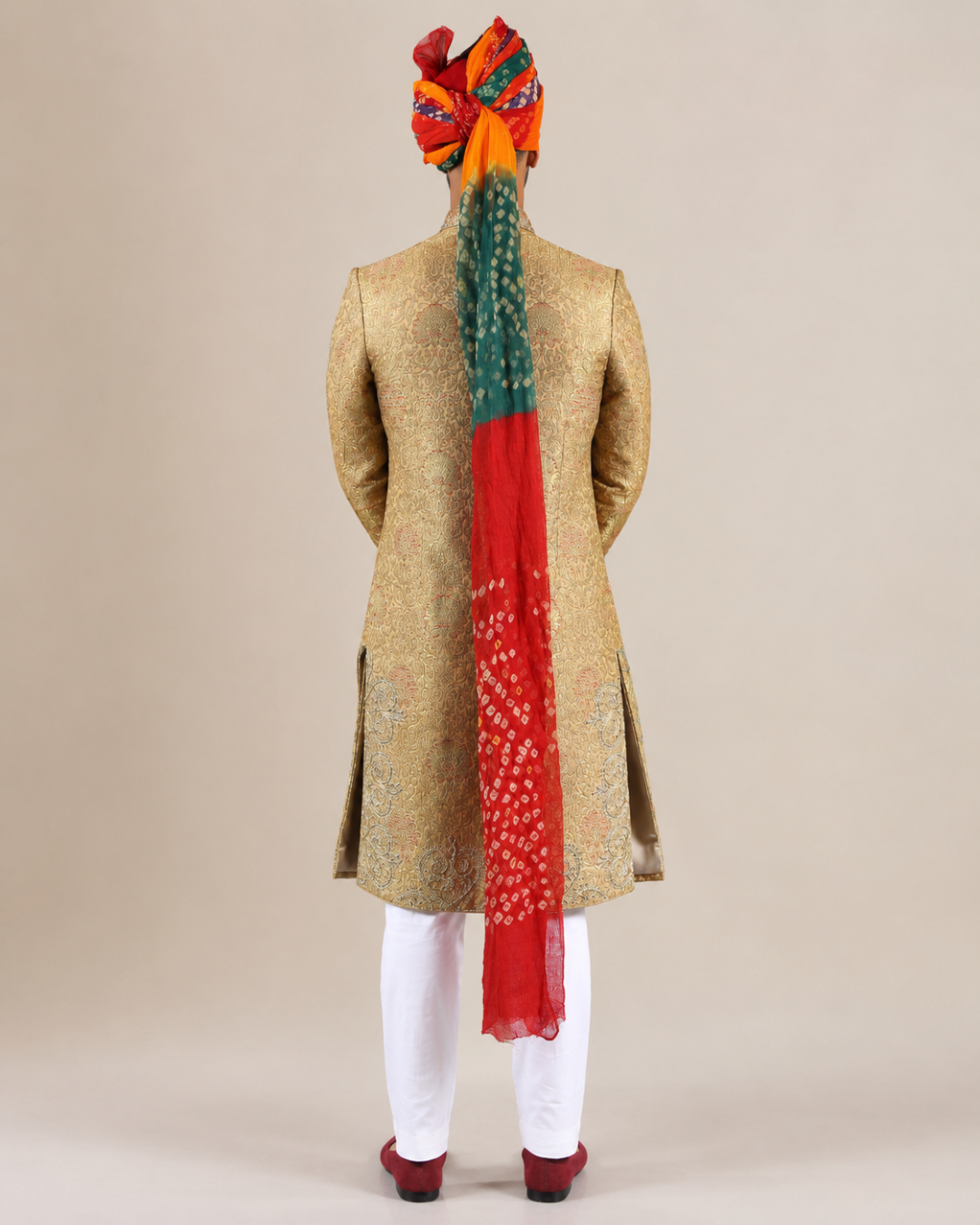 Golden Brocade Embroidered Sherwani