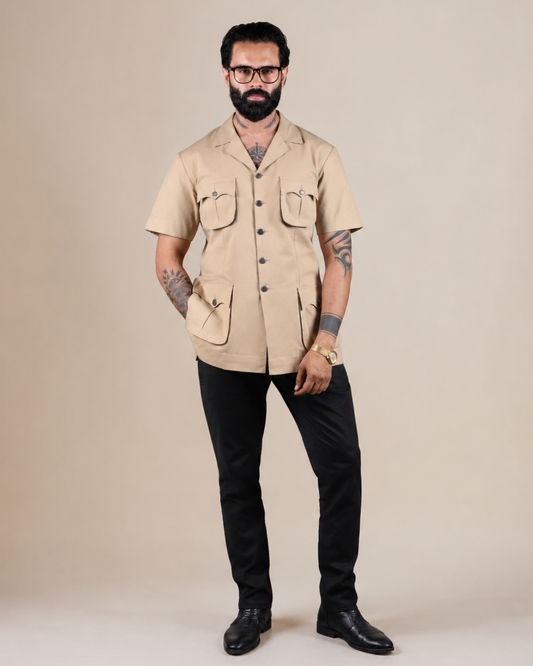 Khaki Safari Hunting Shirt