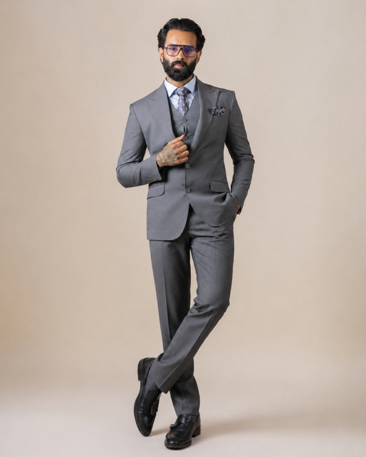 Grey and Black 3-Piece Suit