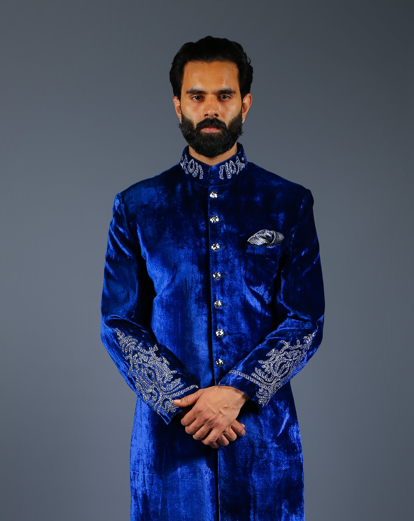Blue Velvet Sherwani