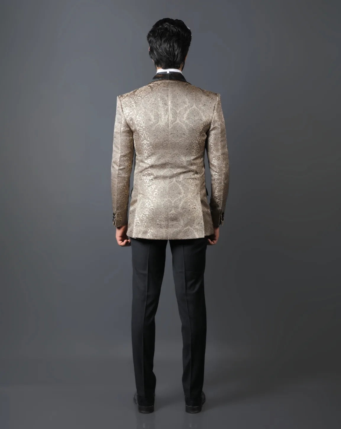 Gold Brocade Three Piece Suit
