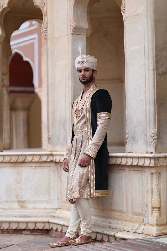 Brocade Angrakha with Overcoat