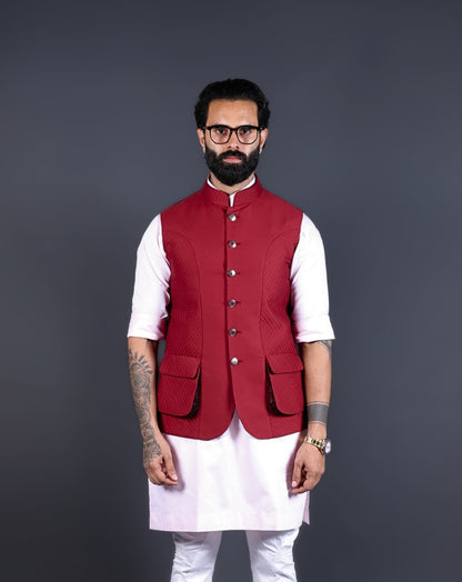Red Nehru Jacket