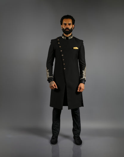 Black Royal Sherwani