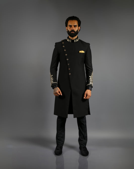 Black Royal Sherwani