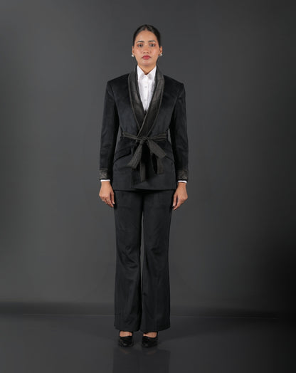 Black Velvet Tuxedo Suit