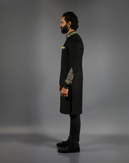 Black Royal Sherwani
