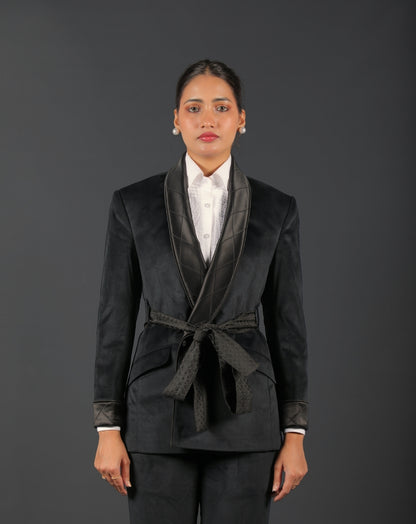Black Velvet Tuxedo Suit