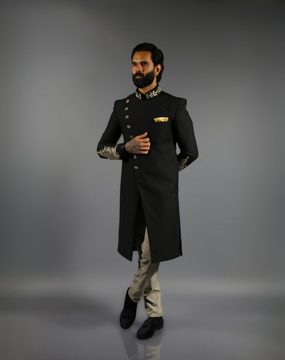 Black Royal Sherwani