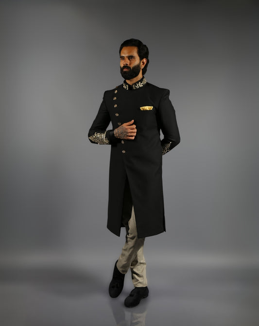 Navy Sherwani