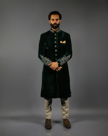 Navy Sherwani