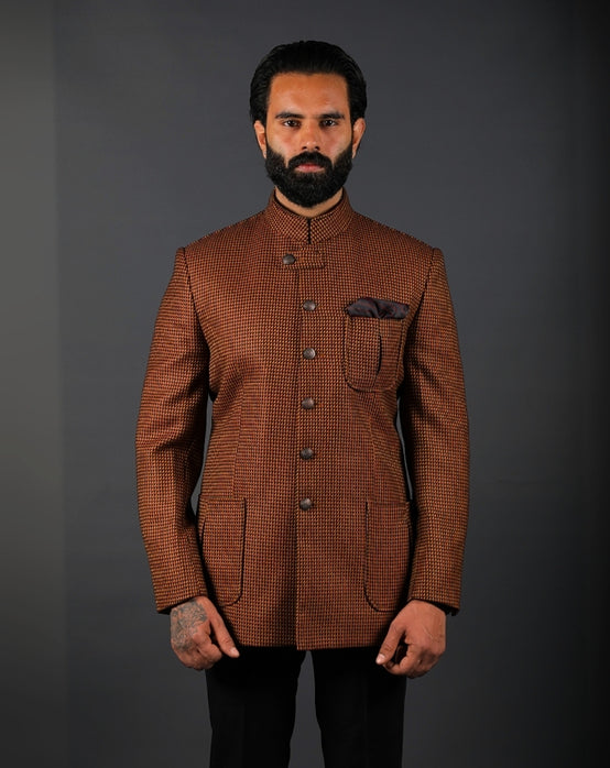 Brown Jodhpuri Bandhgala