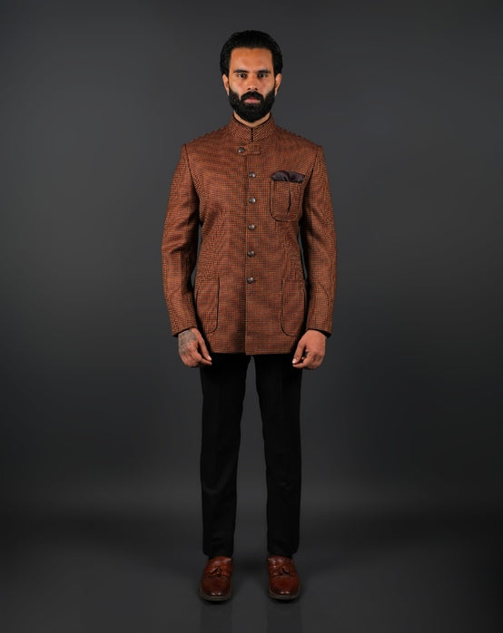 Brown Jodhpuri Bandhgala