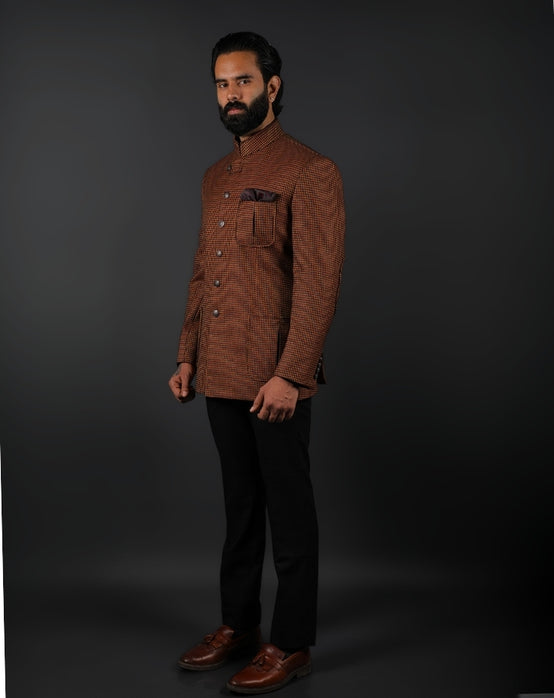 Brown Jodhpuri Bandhgala