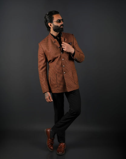 Brown Jodhpuri Bandhgala