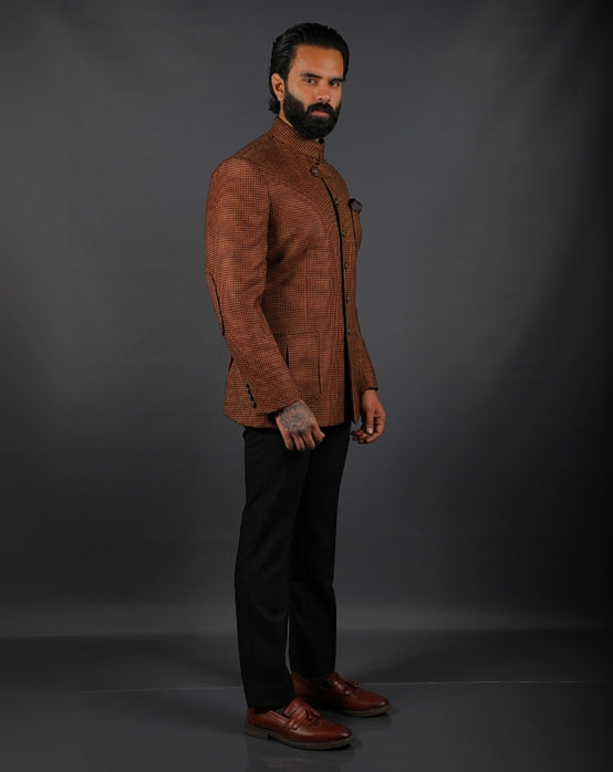 Brown Jodhpuri Bandhgala