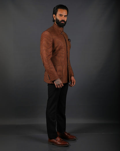 Brown Jodhpuri Bandhgala