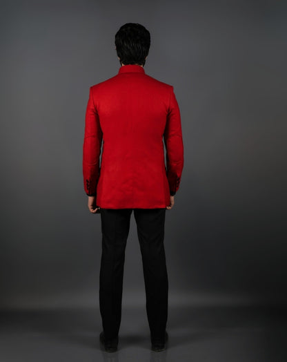 Red Jodhpuri Bandhgala