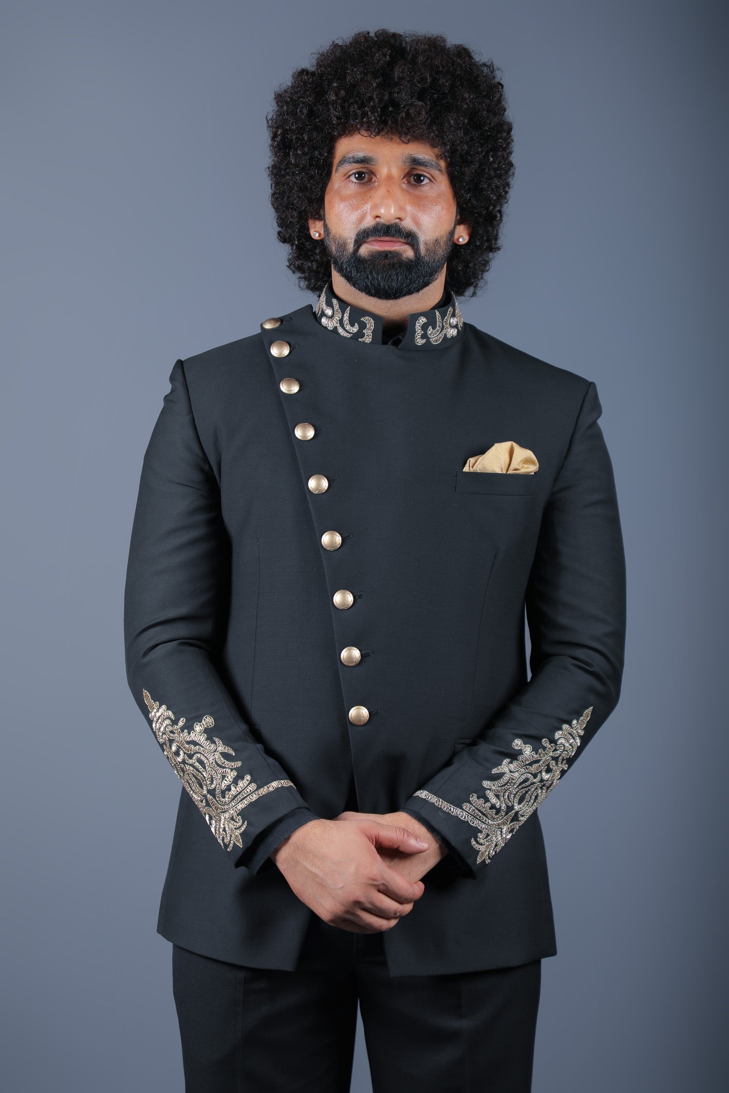 Royal Black Bandhgala