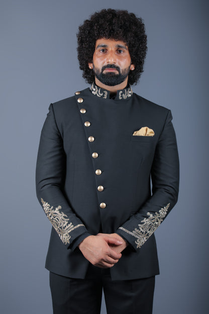 Royal Black Bandhgala