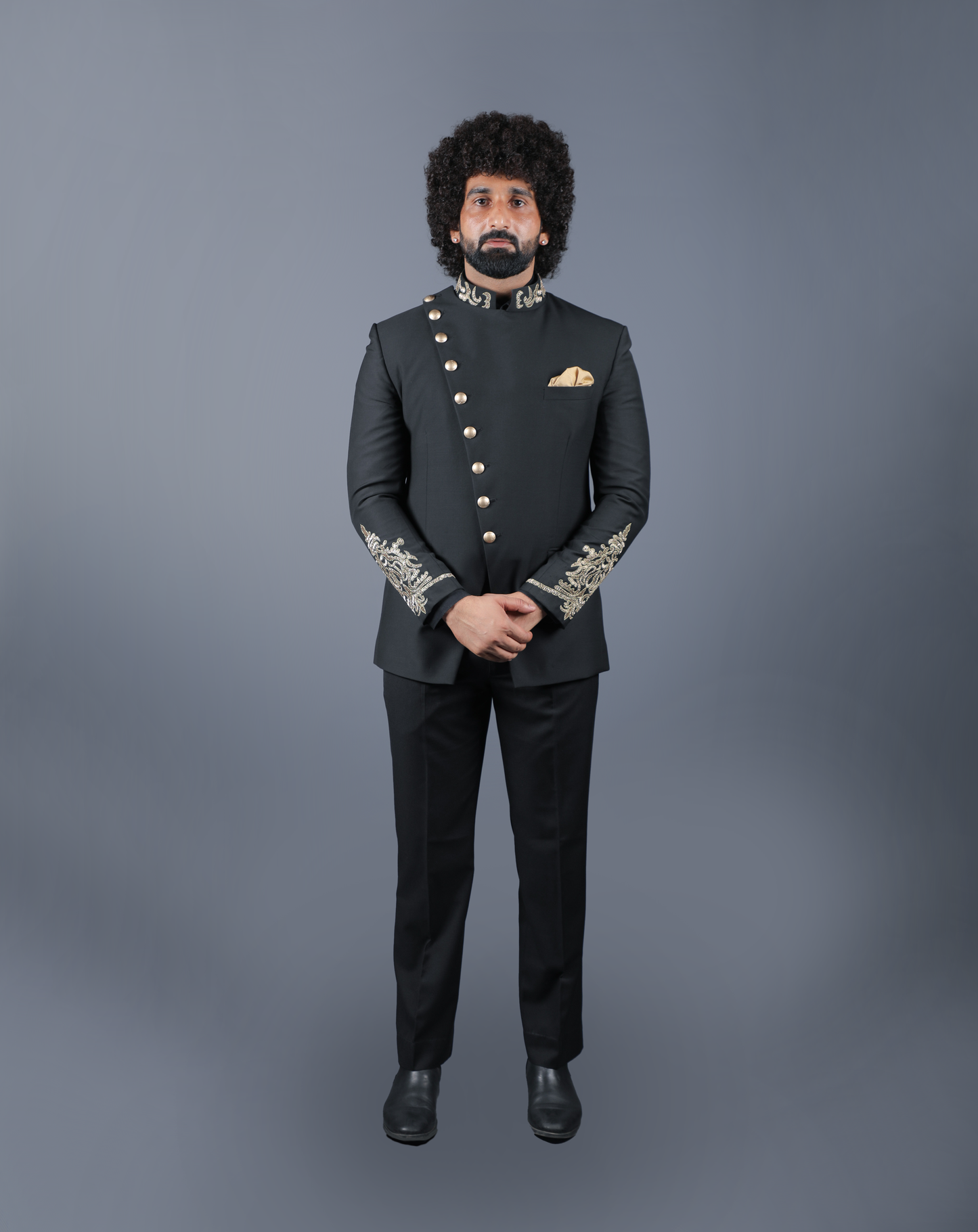 Royal Black Bandhgala