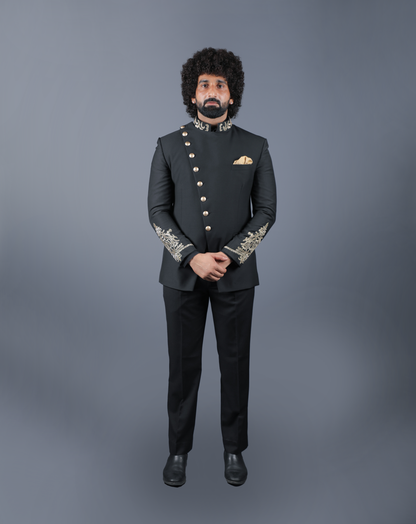 Royal Black Bandhgala