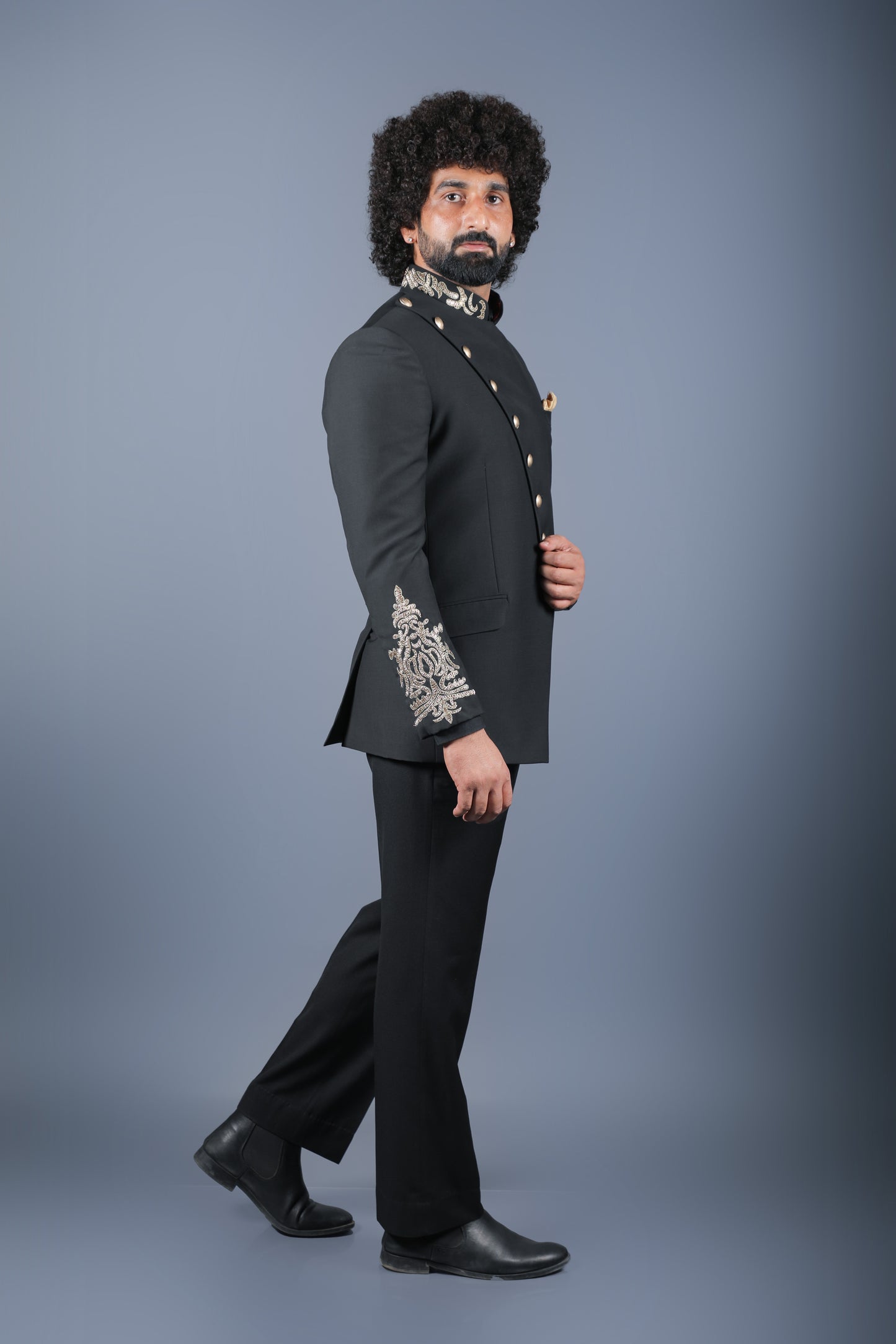 Royal Black Bandhgala