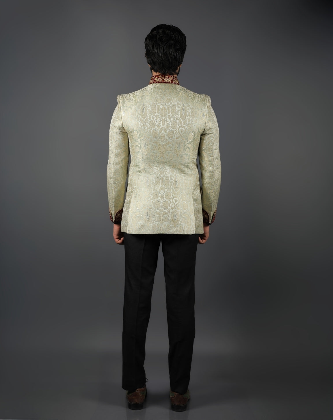 white  Jodhpuri Bandhgala