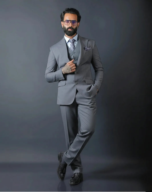 Grey and Black 3-Piece Suit
