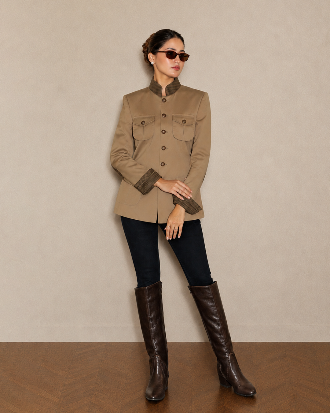 4 pockets Khaki Hunting Jacket