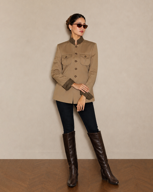 4 pockets Khaki Hunting Jacket