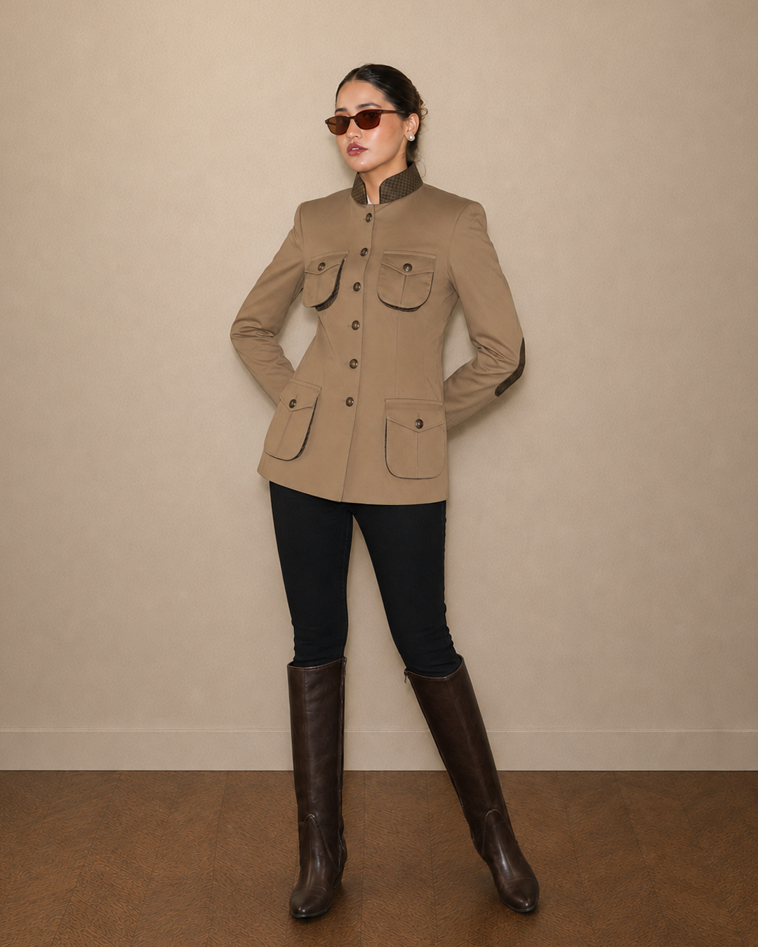 4 pockets Khaki Hunting Jacket