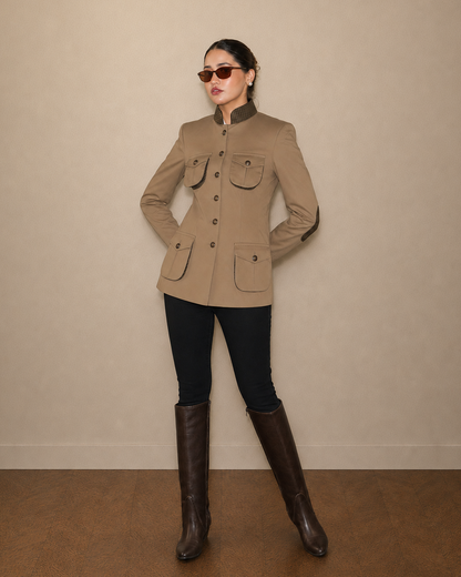 4 pockets Khaki Hunting Jacket